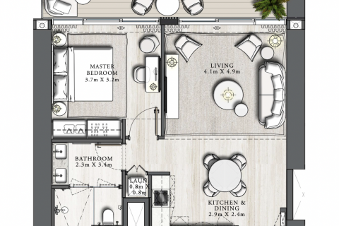 Apartamento en ADDRESS FOUNTAIN VIEWS en Dubai, 1 dormitorio, 79 m², № 31113 - foto 11