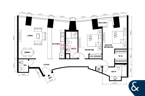Apartamento en Dubai Marina, Dubai, 2 dormitorios, 117 m², № 91614 - foto 12