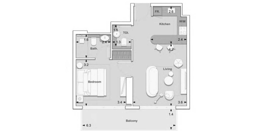 Appartement à Lume Residence à Jumeirah Village Circle, Dubai, 1 chambre, 56.67 m², № 31523