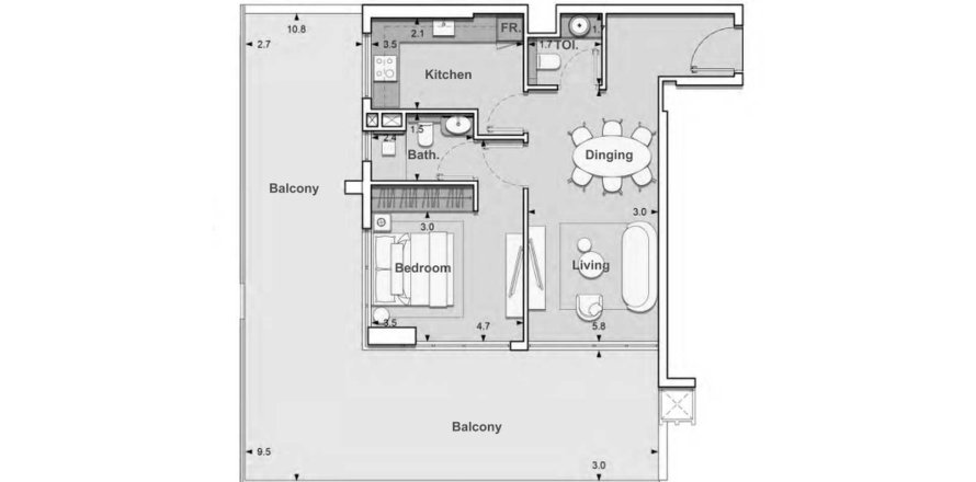Apartment in Lume Residence in Jumeirah Village Circle, Dubai 1 bedroom, 107.54 sq.m. № 31525