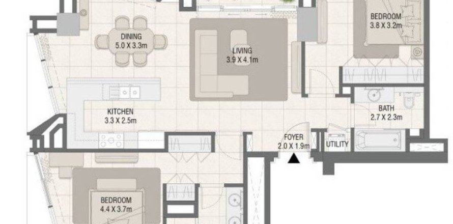 Apartment in Dubai 2 bedrooms, 108.51 sq.m. № 4848