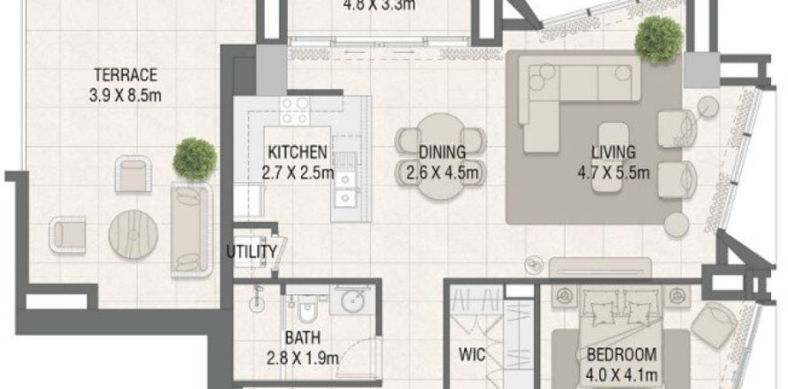 Apartment in Dubai 1 bedroom, 136.85 sq.m. № 4847