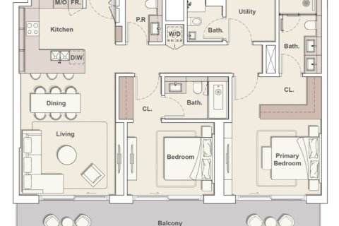 Купить квартиру в Дубае: 2 спальни, 136.7м², № 90369 - фото 12