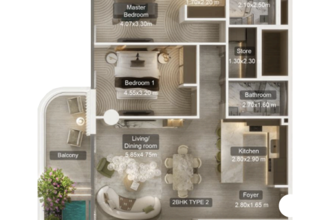 Apartamento en Dubai, 1 dormitorio, 71 m², № 92555 - foto 8