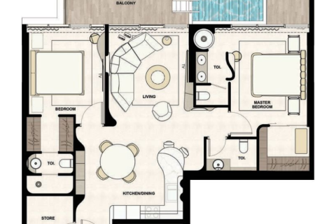 Apartamento en Dubai, 1 dormitorio, 83 m², № 92547 - foto 9