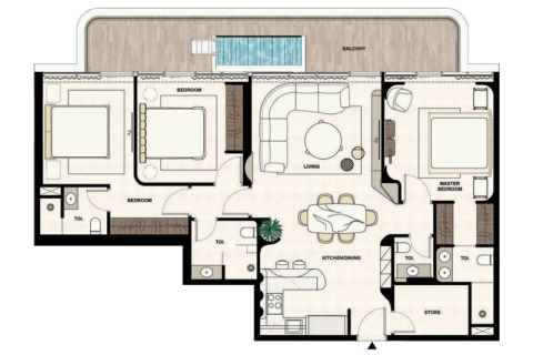 Apartamento en Dubai, 1 dormitorio, 83 m², № 92547 - foto 7