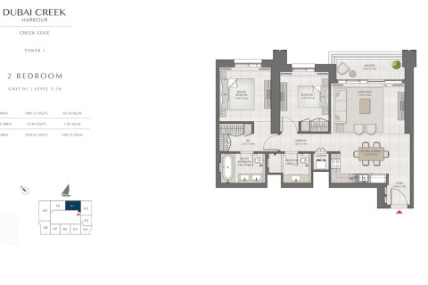 Apartment in CREEK EDGE in Dubai Creek Harbour, Dubai Creek Harbour (The Lagoons), Dubai 2 bedrooms, 99 sq.m. № 30985 - photo 4