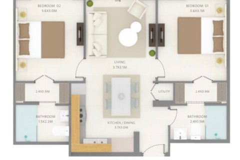 Apartment in wasl gate, Dubai 2 bedrooms № 30639 - photo 5