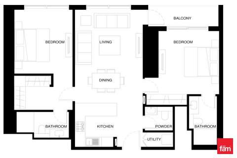 Appartement à Ras Al Khor, Dubai, 2 chambres, 102.1 m², № 55593 - photo 6