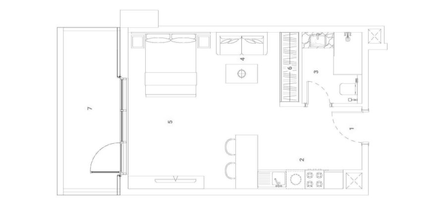 Квартира в THE ORCHARD PLACE в Джумейра Вилладж Серкл, Дубай, студия, 48.34м², № 31168