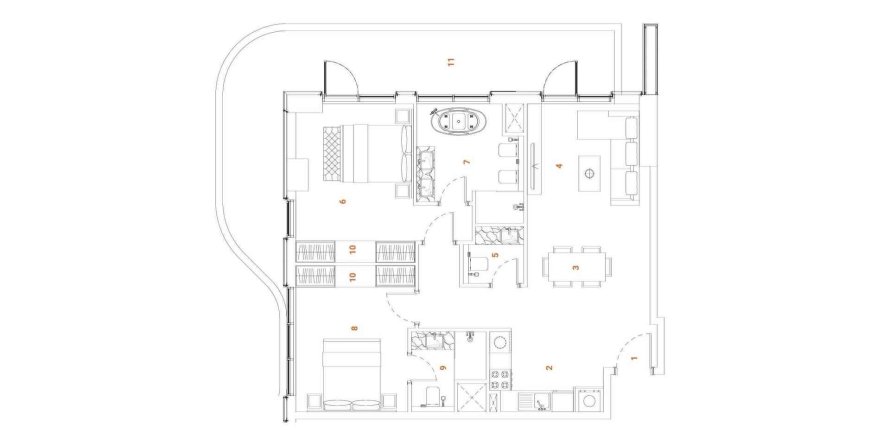 Apartamento en THE ORCHARD PLACE en Jumeirah Village Circle, Dubai, 2 dormitorios, 120.87 m², № 31176