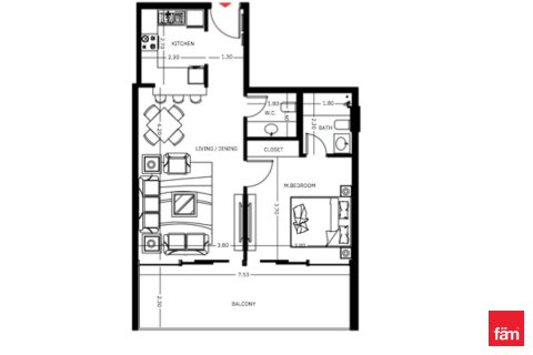شقة في Meydan, دبي 1غرف نوم, 79.7 م² رقم 53340 - صورة 16