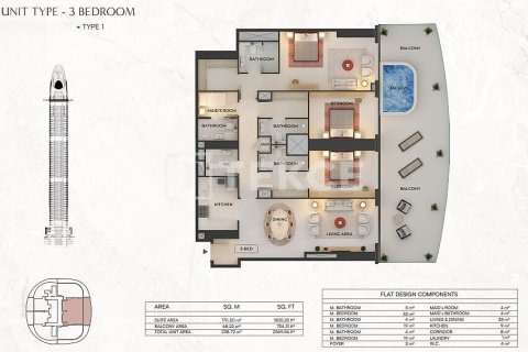 Apartment in Dubai 3 bedrooms, 214 sq.m. № 59243 - photo 23