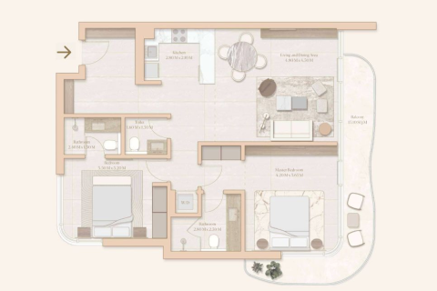 Apartment in Esme Beach Residences in Dubai 1 bedroom, 117 sq.m. № 103908 - photo 17