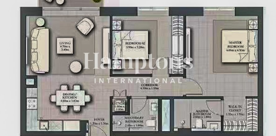 Квартира в Maple at Dubai Hills Estate, Дубай Хилс Эстейт, Дубай, 2 спальни, 96.3404м², № 78542