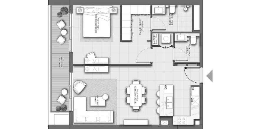 شقة في BINGHATTI CRESCENT في دائرة قرية جميرا, دبي 1غرف نوم, 82.58 م² رقم 31266