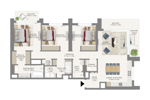 Apartment in Dubai Creek Harbour (The Lagoons), Dubai 1 bedroom, 66 sq.m. № 92413 - photo 6