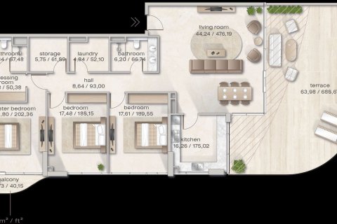 Appartement à Dubai, 2 chambres, 145.5 m², № 58150 - photo 2