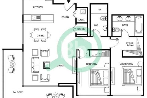 Apartment in Dubai Creek Harbour (The Lagoons), Dubai 2 bedrooms, 124 sq.m. № 24414 - photo 3