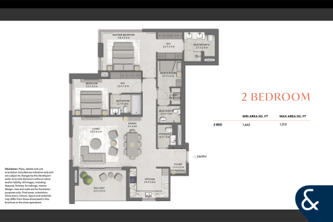 Купить квартиру в Dubai Land, Дубай: 2 спальни, 136м², № 74775 - фото 5