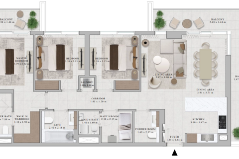 Appartement à Dubai, 3 chambres, 155 m², № 47365 - photo 10