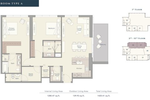 Apartamento en THE QUAYSIDE RESIDENCES en Business Bay, Dubai, estudio, 50 m², № 103929 - foto 3