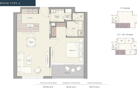Apartamento en THE QUAYSIDE RESIDENCES en Business Bay, Dubai, estudio, 50 m², № 103929 - foto 4
