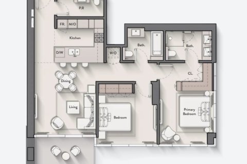 Apartment in HILLMONT RESIDENCES in Jumeirah Village Circle, Dubai 42 sq.m. № 104021 - photo 7