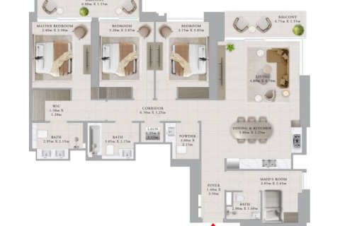 Appartement à Valo à Dubai Creek Harbour (The Lagoons), Dubai, 1 chambre, 70 m², № 104014 - photo 2
