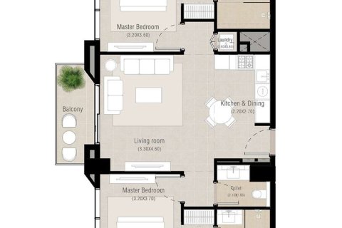 Apartment in Town Square, Dubai 1 bedroom, 63 sq.m. № 103551 - photo 3