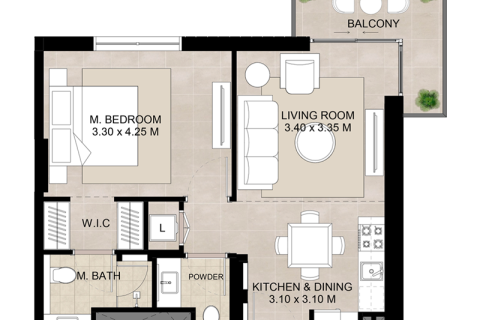 Apartment in Town Square, Dubai 1 bedroom № 92483 - photo 4
