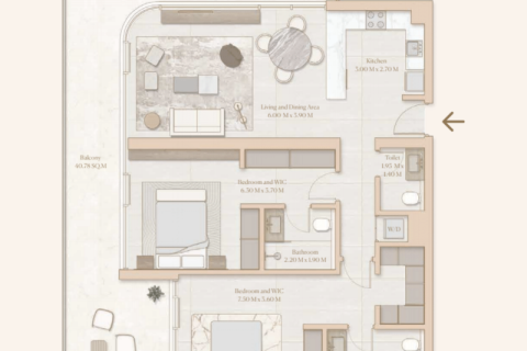 Apartment in Dubai 1 bedroom, 76 sq.m. № 92482 - photo 6