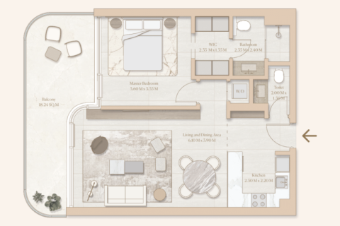 Apartment in Dubai 1 bedroom, 76 sq.m. № 92482 - photo 5