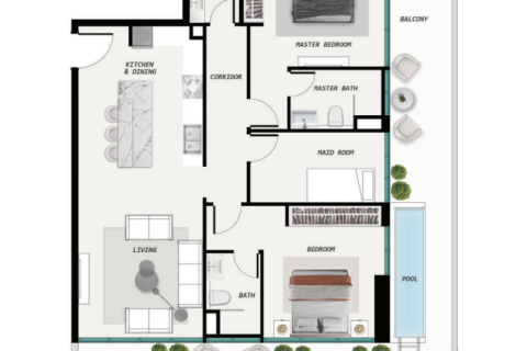 Appartement à Dubai, 1 chambre, № 92675 - photo 8