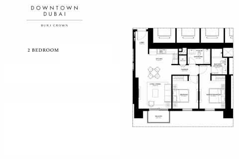 Appartement à BURJ CROWN à Dubai, 2 chambres, 99 m², № 31136 - photo 8