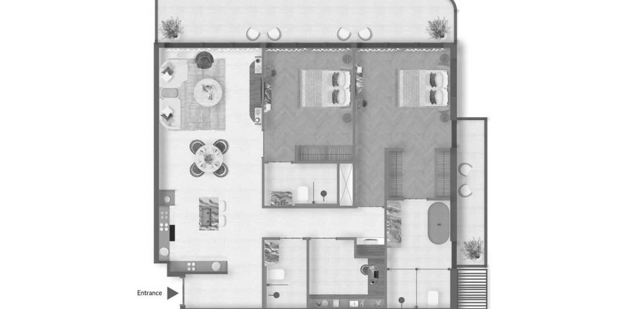 Apartamento en 241 Waterside Residences en Dubai, 2 dormitorios, 140 m², № 70799