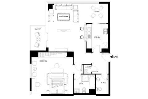 شقة في Marina Promenade, مرسى دبي, دبي 1غرف نوم, 106 م² رقم 75646 - صورة 13