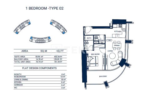 Apartment in Business Bay, Dubai 1 bedroom, 71 sq.m. № 104583 - photo 13