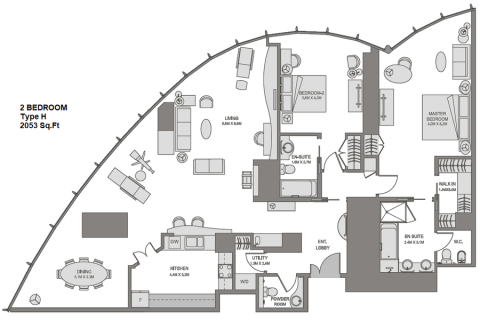 Снять в аренду квартиру в Бурдж-Халифе, Дубай: 2 спальни, 190.72985900м², № 63843 - фото 17