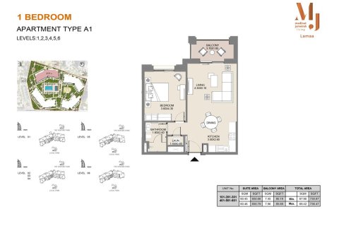 Apartment in Madinat Jumeirah Living, Umm Suqeim, Dubai 1 bedroom, 68 sq.m. № 103950 - photo 3
