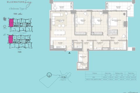 Apartment in BLUEWATERS BAY in Jumeirah Beach Residence, Dubai 2 bedrooms, 91 sq.m. № 103952 - photo 5