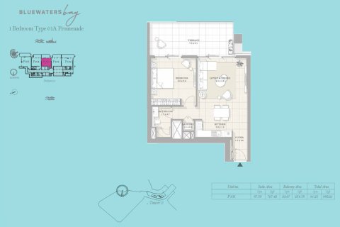 Apartment in BLUEWATERS BAY in Jumeirah Beach Residence, Dubai 2 bedrooms, 91 sq.m. № 103952 - photo 2