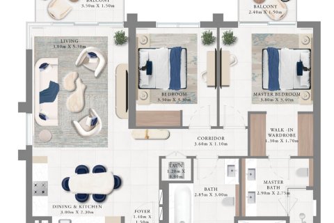 Apartment in Dubai Creek Harbour, Dubai Creek Harbour (The Lagoons), Dubai 1 bedroom, 76 sq.m. № 103640 - photo 3