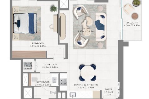 Apartment in Dubai Creek Harbour, Dubai Creek Harbour (The Lagoons), Dubai 1 bedroom, 76 sq.m. № 103640 - photo 4