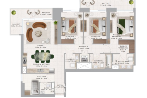 Apartment in Dubai Creek Harbour, Dubai Creek Harbour (The Lagoons), Dubai 1 bedroom, 71 sq.m. № 103632 - photo 3