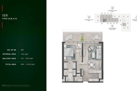 Apartment in Dubai Hills Estate, Dubai 1 bedroom, 96 sq.m. № 103649 - photo 3