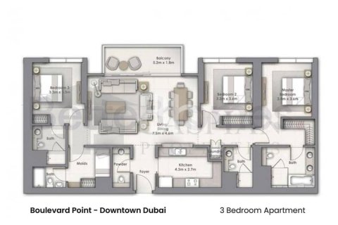 Appartement à Downtown Dubai (Downtown Burj Dubai), Dubai, 3 chambres, 196 m², № 21100 - photo 12