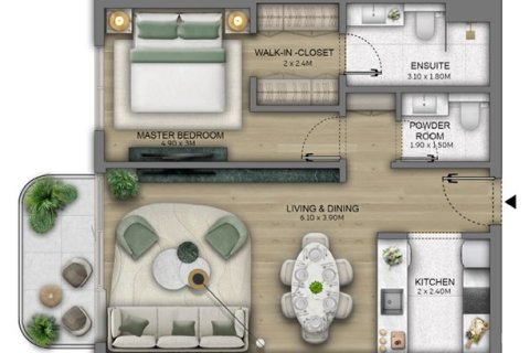 Apartamento en Maritime City, Dubai, 1 dormitorio, 78 m², № 103571 - foto 15