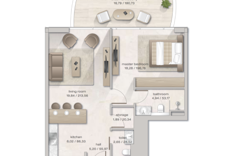 شقة في دبي 1غرف نوم, 68 م² رقم 92543 - صورة 7