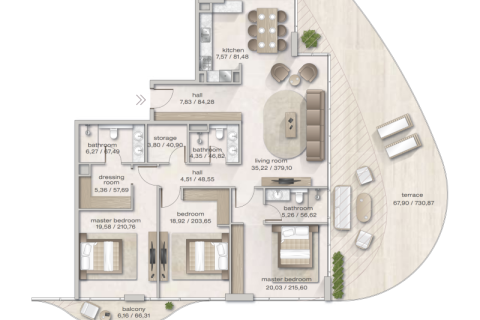 شقة في دبي 1غرف نوم, 68 م² رقم 92543 - صورة 9